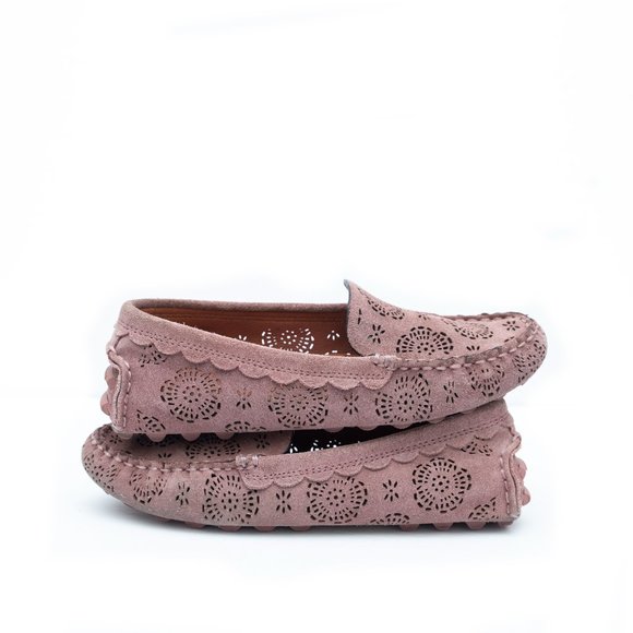 Coach Crosby Driver Slip On Shoes With Cut Out Floral in Blush - Picture 4 of 6